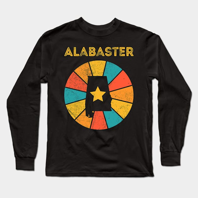 Alabaster Alabama Vintage Distressed Souvenir Long Sleeve T-Shirt by NickDezArts